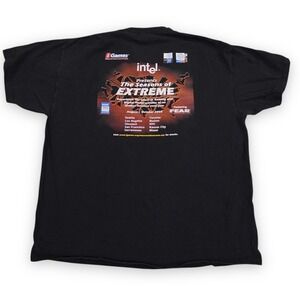 VTG Intel Seasons Of Extreme T Shirt Mens XL Black Gaming Promo 2005 FEAR 955X